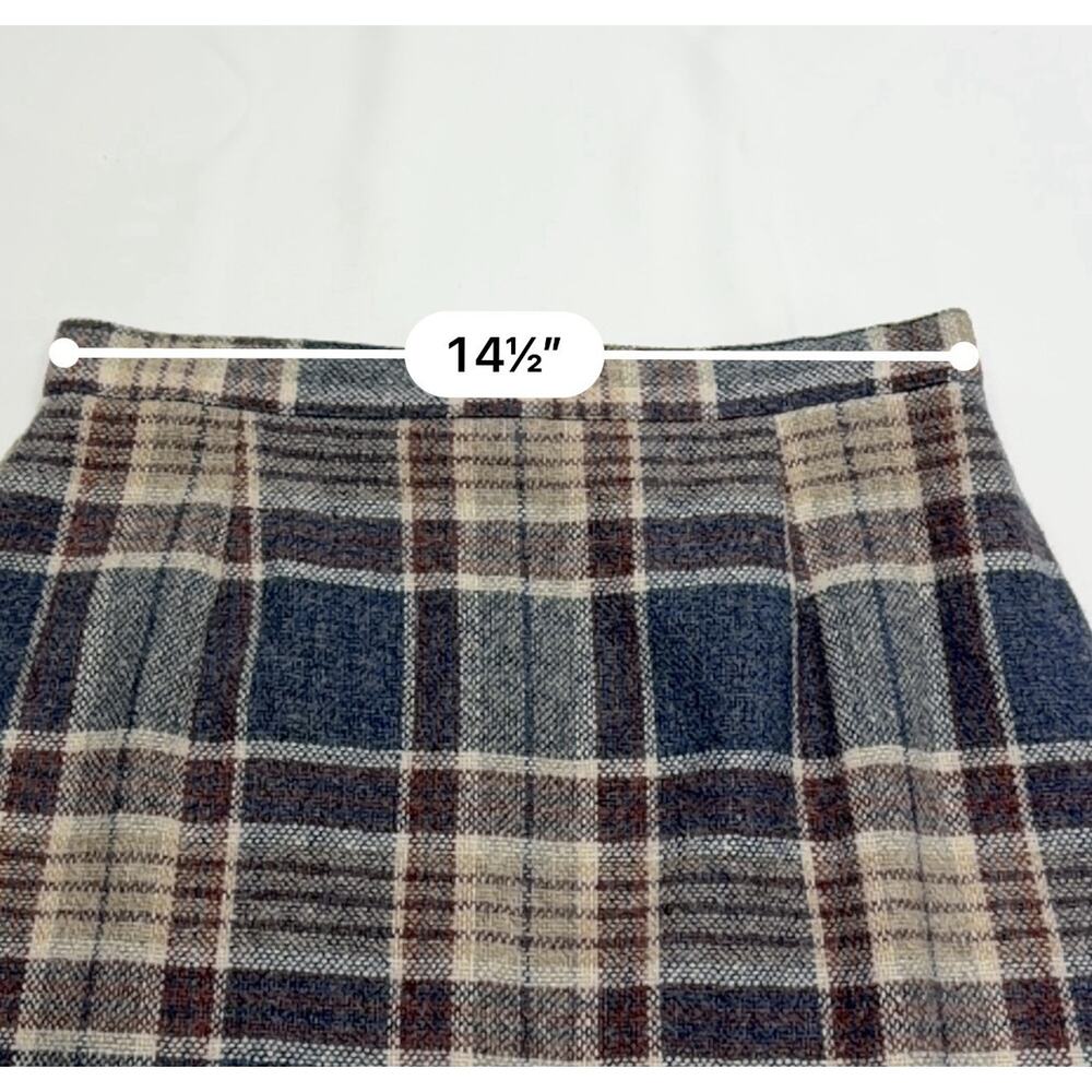 Vintage Plaid Wool Skirt Midi A-Line Country Suburbans Size 14 Lined Fall Winter - Picture 4 of 5